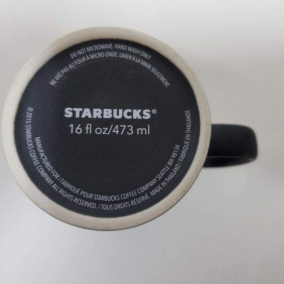 Starbucks World Globe tall mug cup black gold white 2015 16 ounces - Picture 12 of 13